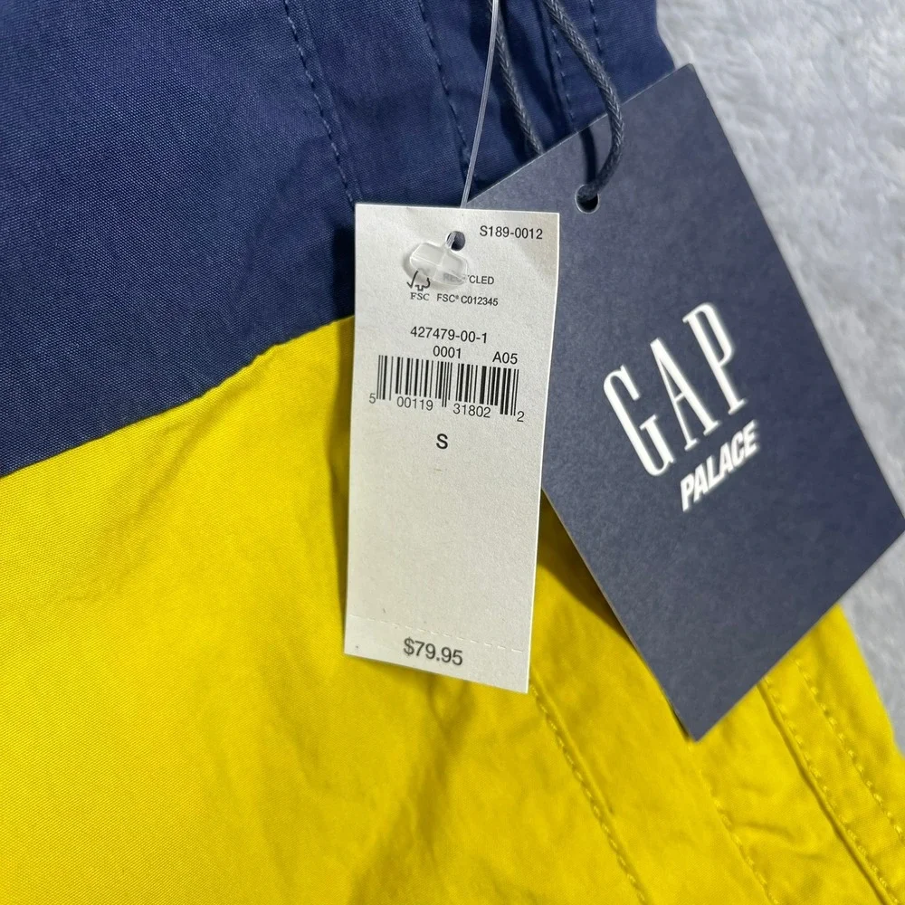 Gap Palace Board Shorts Mens Small Navy Yellow Colorblock Logo 427479-00-1 NEW
